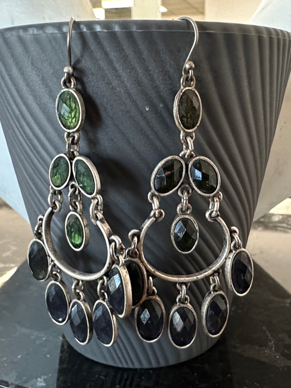 Lucky brand Multi-Stone Chandelier Earrings- boho festival style